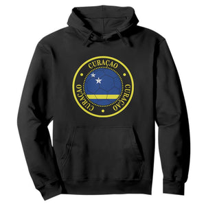 Curaçao Football Pride Circular Crest Vintage Hoodie Curacao Flag Soccer Fans Graphic