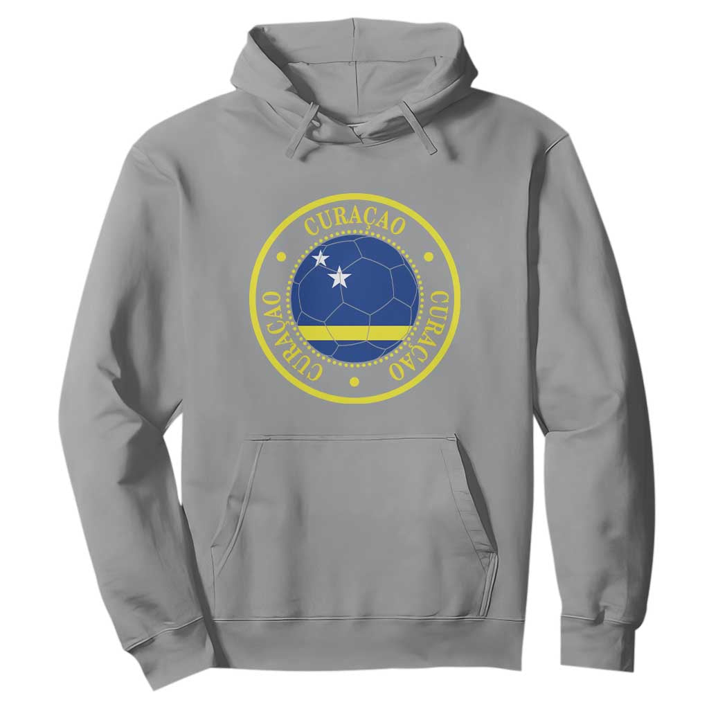 Curaçao Football Pride Circular Crest Vintage Hoodie Curacao Flag Soccer Fans Graphic