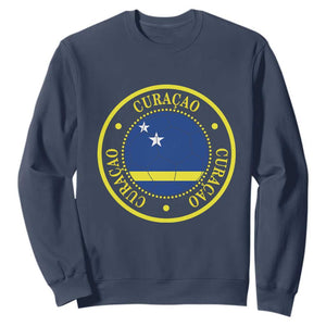 Curaçao Football Pride Circular Crest Vintage Sweatshirt Curacao Flag Soccer Fans Graphic