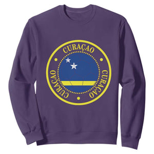 Curaçao Football Pride Circular Crest Vintage Sweatshirt Curacao Flag Soccer Fans Graphic