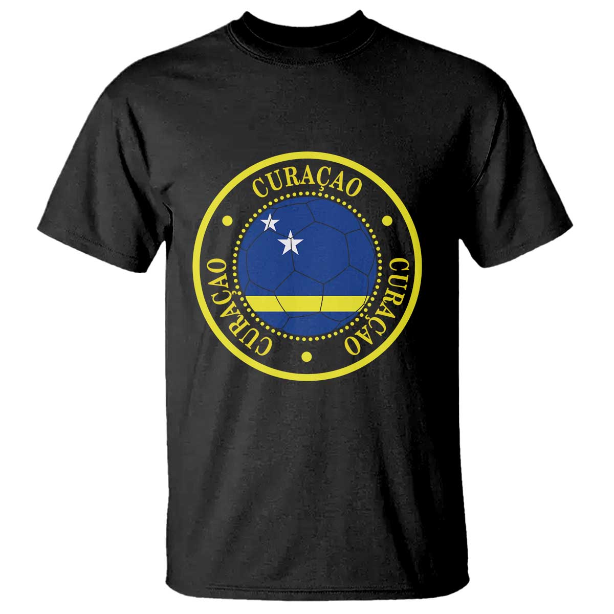 Curaçao Football Pride Circular Crest Vintage T Shirt Curacao Flag Soccer Fans Graphic