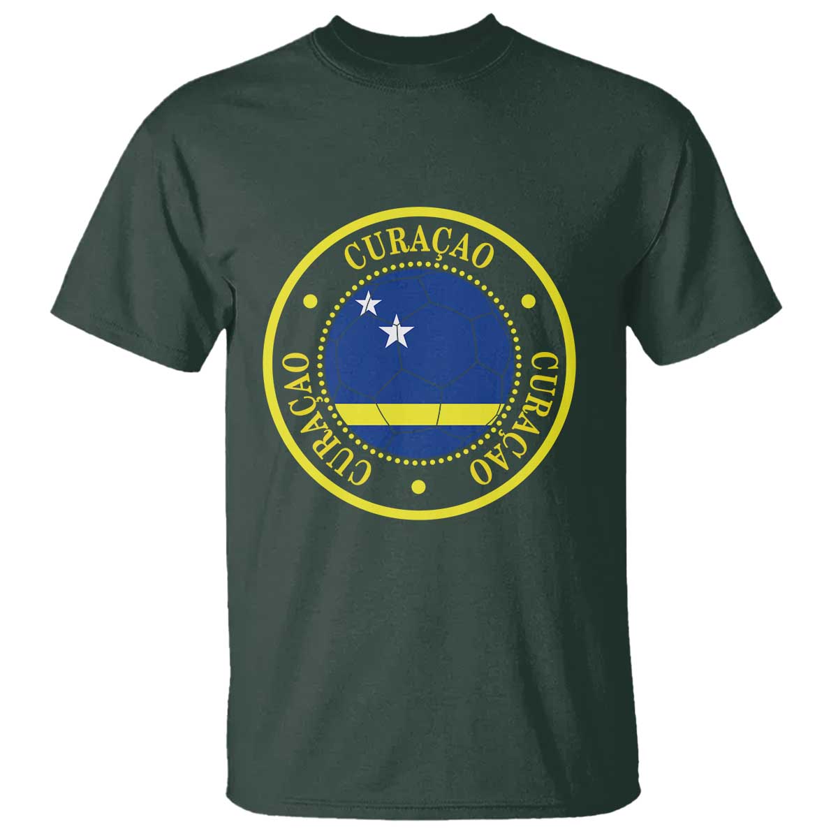 Curaçao Football Pride Circular Crest Vintage T Shirt Curacao Flag Soccer Fans Graphic