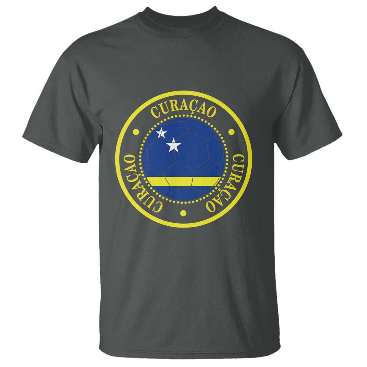 Curaçao Football Pride Circular Crest Vintage T Shirt Curacao Flag Soccer Fans Graphic