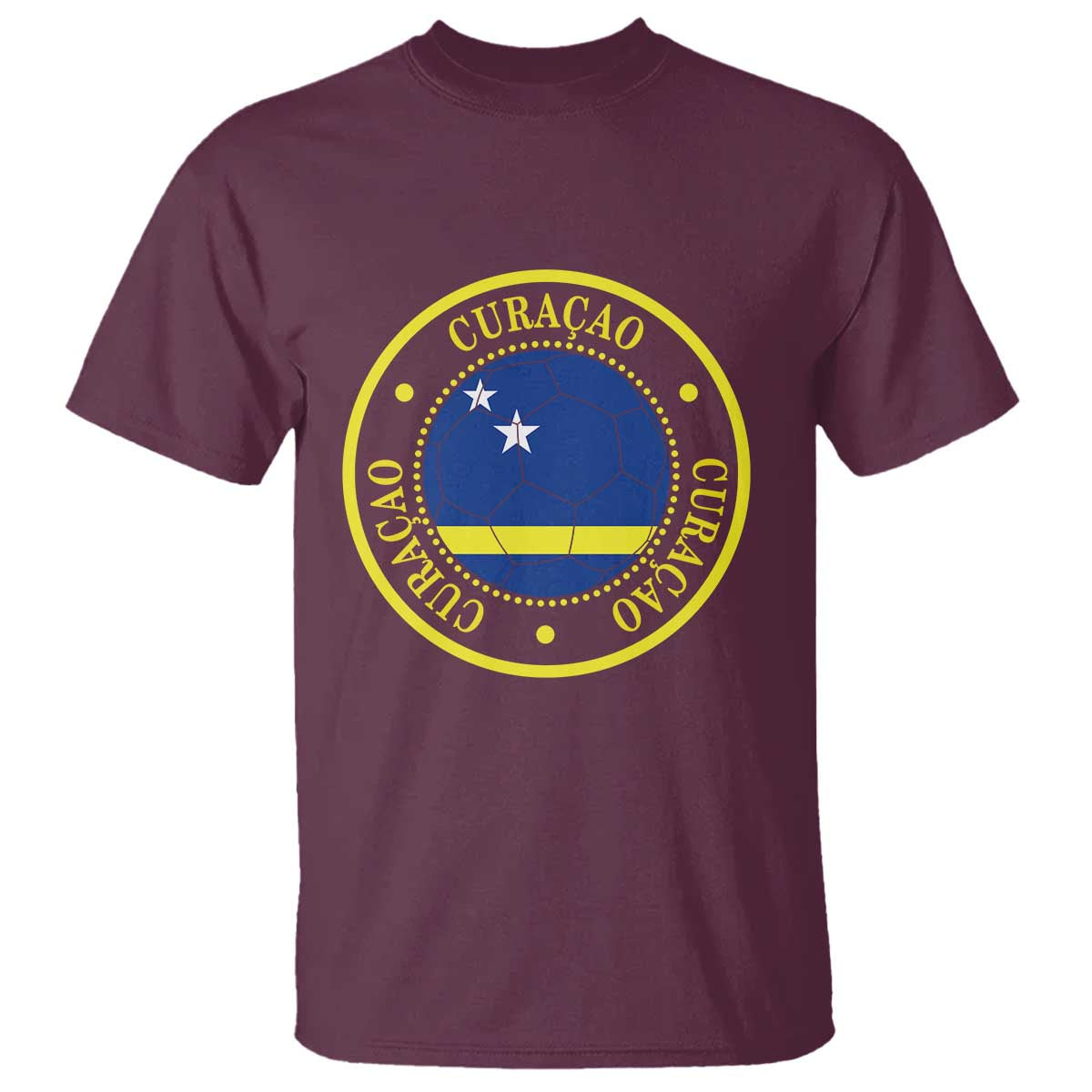 Curaçao Football Pride Circular Crest Vintage T Shirt Curacao Flag Soccer Fans Graphic