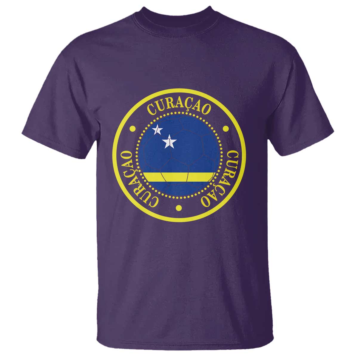 Curaçao Football Pride Circular Crest Vintage T Shirt Curacao Flag Soccer Fans Graphic