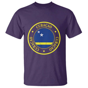 Curaçao Football Pride Circular Crest Vintage T Shirt Curacao Flag Soccer Fans Graphic