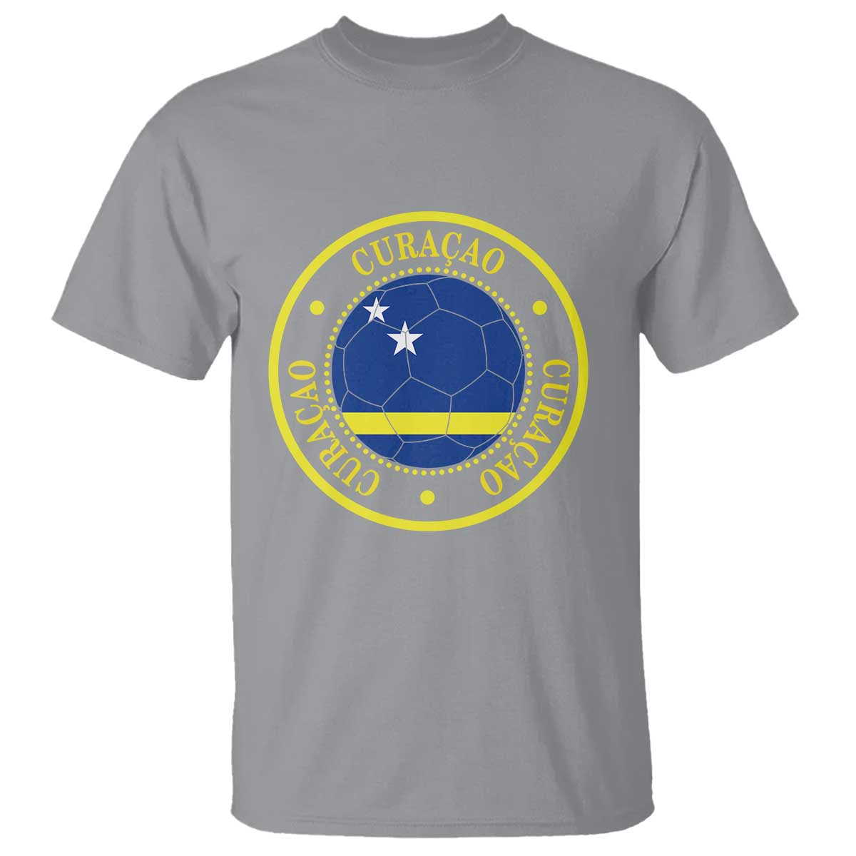 Curaçao Football Pride Circular Crest Vintage T Shirt Curacao Flag Soccer Fans Graphic