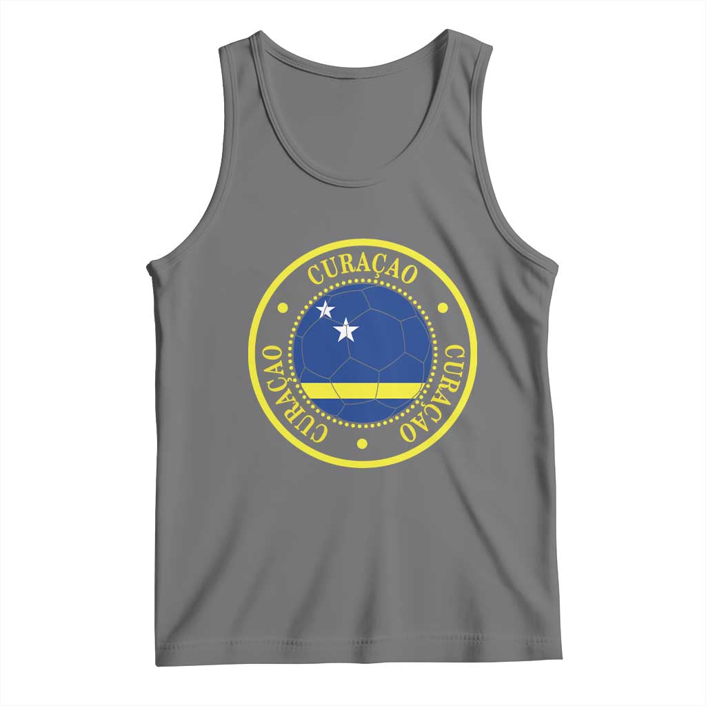 Curaçao Football Pride Circular Crest Vintage Tank Top Curacao Flag Soccer Fans Graphic