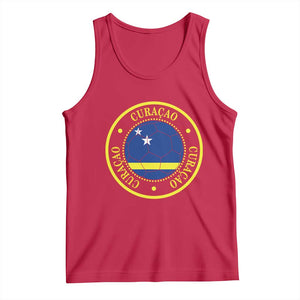 Curaçao Football Pride Circular Crest Vintage Tank Top Curacao Flag Soccer Fans Graphic