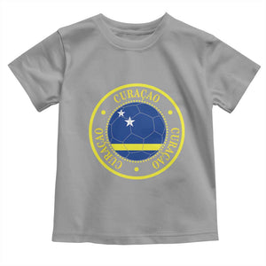 Curaçao Football Pride Circular Crest Vintage Toddler T Shirt Curacao Flag Soccer Fans Graphic