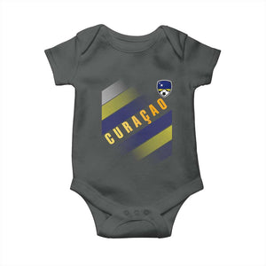 Curaçao Soccer Flag Stripe Jersey Style Baby Onesie Football Fans Pride Support