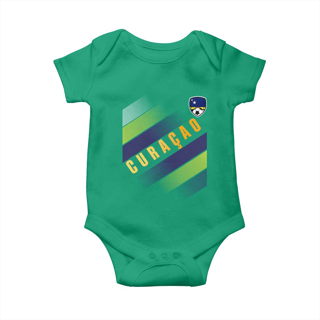 Curaçao Soccer Flag Stripe Jersey Style Baby Onesie Football Fans Pride Support
