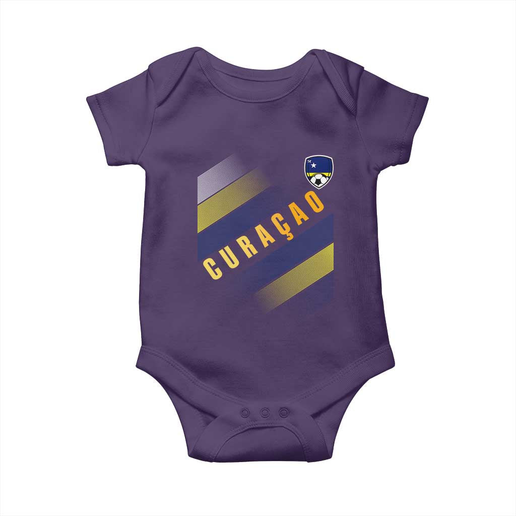 Curaçao Soccer Flag Stripe Jersey Style Baby Onesie Football Fans Pride Support
