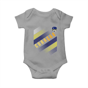 Curaçao Soccer Flag Stripe Jersey Style Baby Onesie Football Fans Pride Support