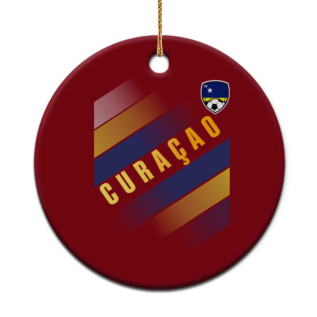 Curaçao Soccer Flag Stripe Jersey Style Ceramic Ornament Football Fans Pride Support TS02 1pc Red Print Your Wear