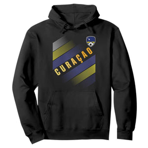 Curaçao Soccer Flag Stripe Jersey Style Hoodie Football Fans Pride Support
