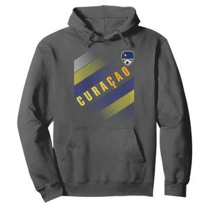 Curaçao Soccer Flag Stripe Jersey Style Hoodie Football Fans Pride Support