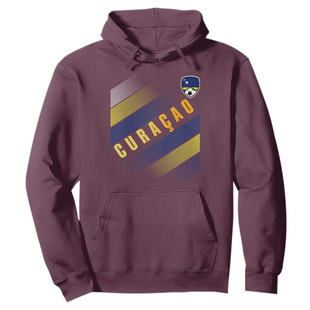 Curaçao Soccer Flag Stripe Jersey Style Hoodie Football Fans Pride Support