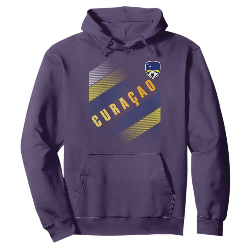 Curaçao Soccer Flag Stripe Jersey Style Hoodie Football Fans Pride Support