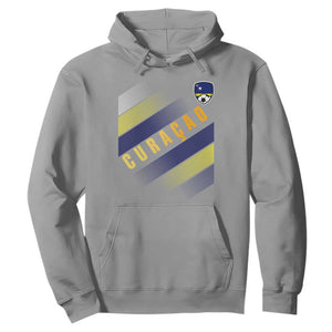 Curaçao Soccer Flag Stripe Jersey Style Hoodie Football Fans Pride Support