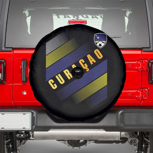 Curaçao Soccer Flag Stripe Jersey Style Spare Tire Cover Football Fans Pride Support