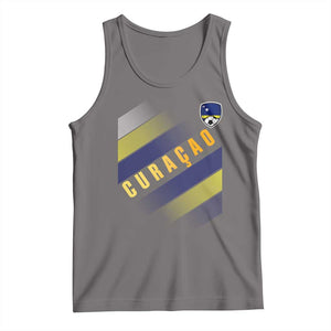 Curaçao Soccer Flag Stripe Jersey Style Tank Top Football Fans Pride Support