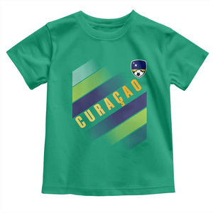 Curaçao Soccer Flag Stripe Jersey Style Toddler T Shirt Football Fans Pride Support
