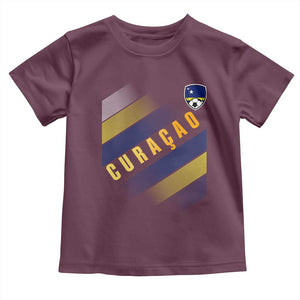Curaçao Soccer Flag Stripe Jersey Style Toddler T Shirt Football Fans Pride Support