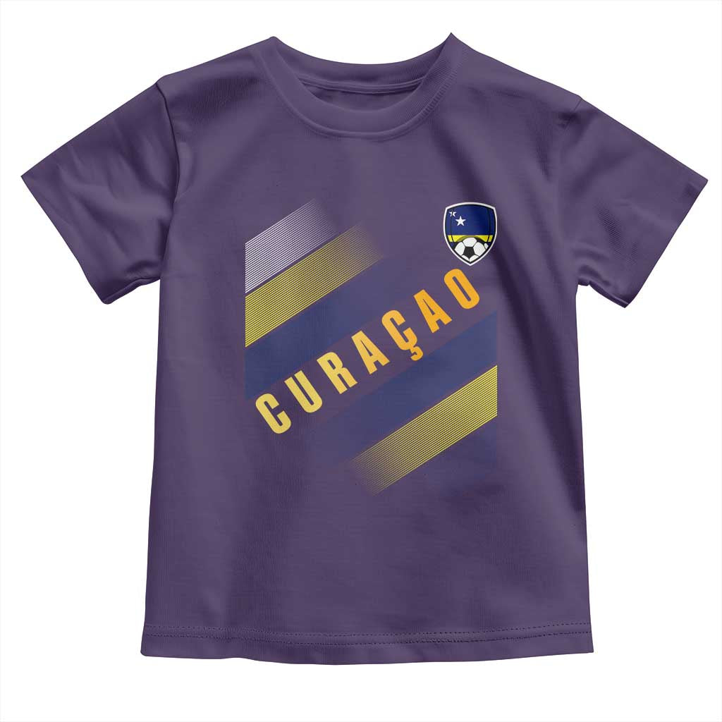 Curaçao Soccer Flag Stripe Jersey Style Toddler T Shirt Football Fans Pride Support