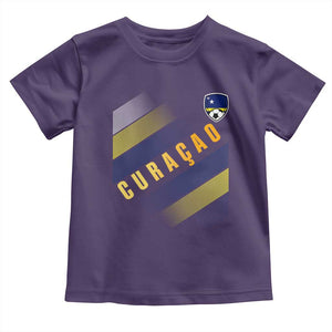 Curaçao Soccer Flag Stripe Jersey Style Toddler T Shirt Football Fans Pride Support