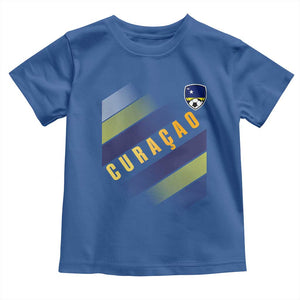 Curaçao Soccer Flag Stripe Jersey Style Toddler T Shirt Football Fans Pride Support