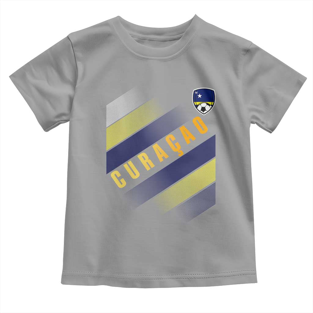 Curaçao Soccer Flag Stripe Jersey Style Toddler T Shirt Football Fans Pride Support