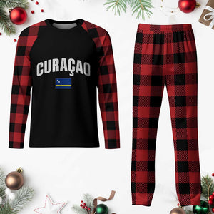 Curaçao National Flag Classic Heritage Plaid Pajama Set Caribbean Pride Souvenir