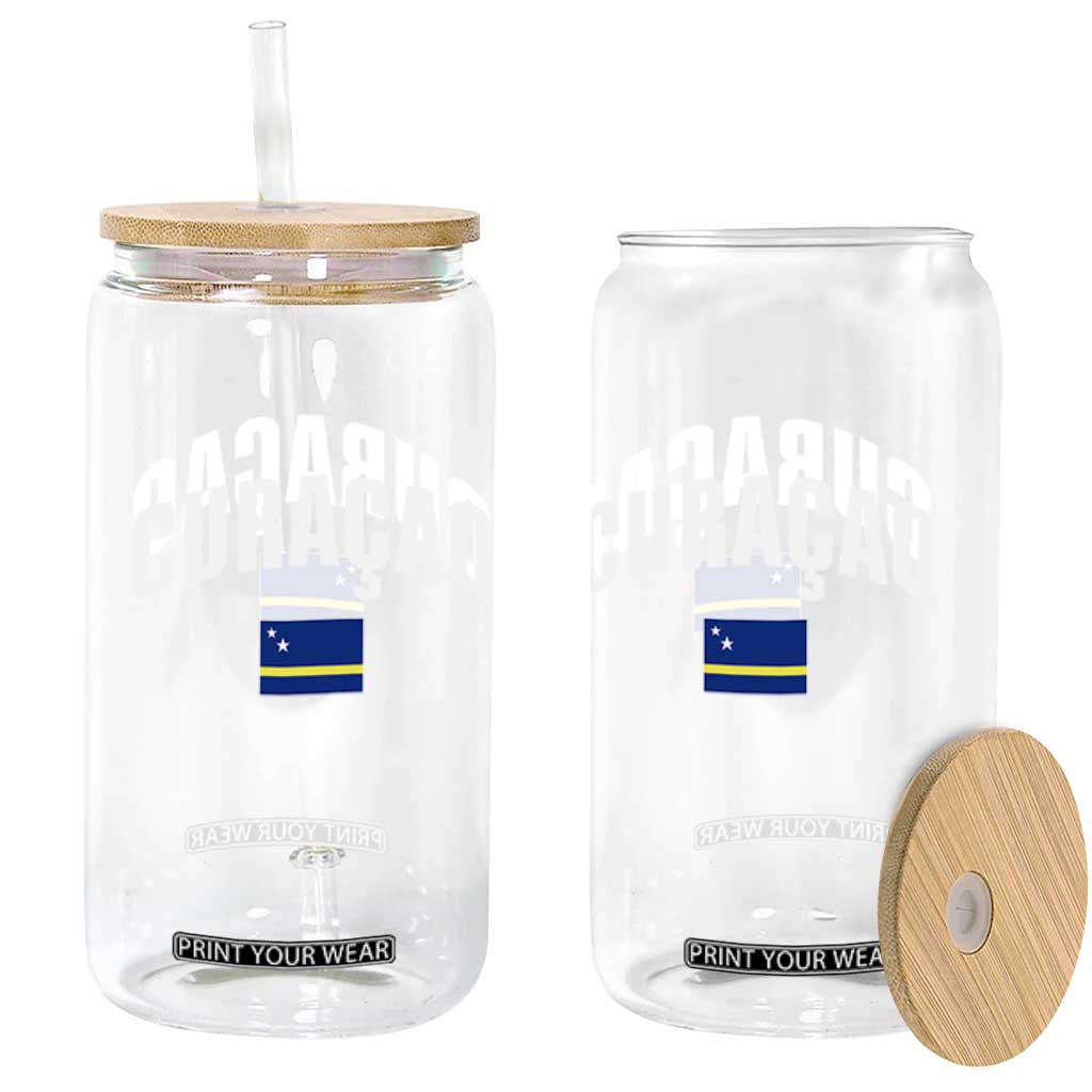 Curaçao National Flag Classic Heritage Glass Can Caribbean Pride Souvenir