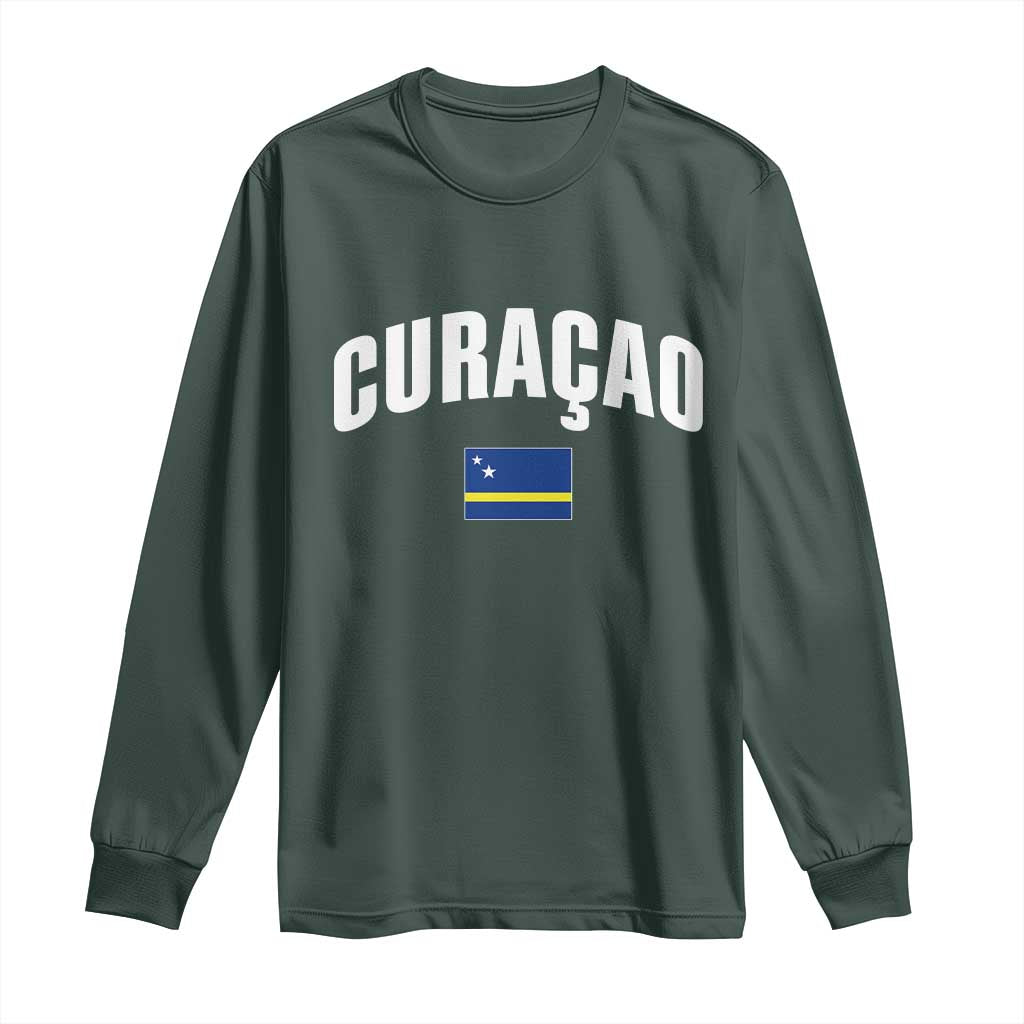 Curaçao National Flag Classic Heritage Long Sleeve Shirt Caribbean Pride Souvenir