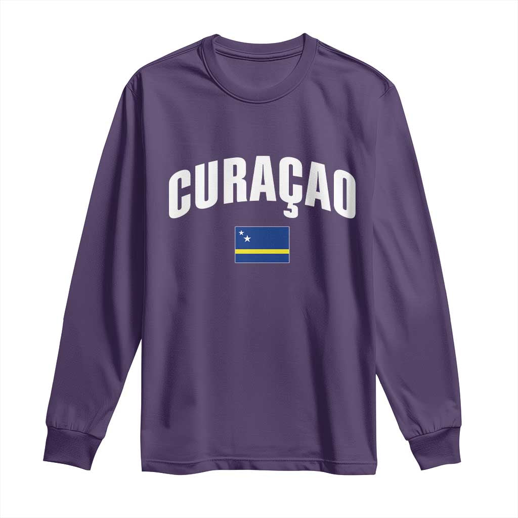 Curaçao National Flag Classic Heritage Long Sleeve Shirt Caribbean Pride Souvenir