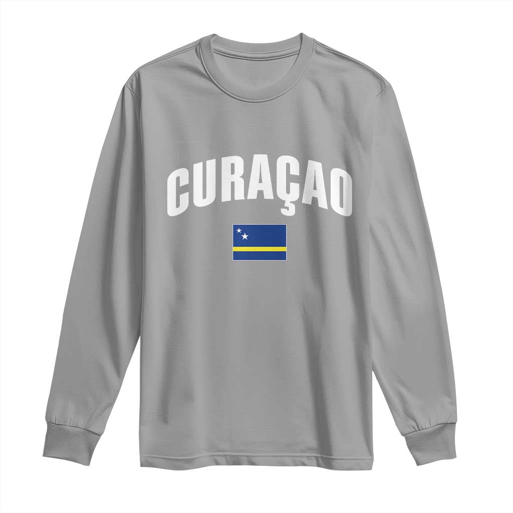 Curaçao National Flag Classic Heritage Long Sleeve Shirt Caribbean Pride Souvenir