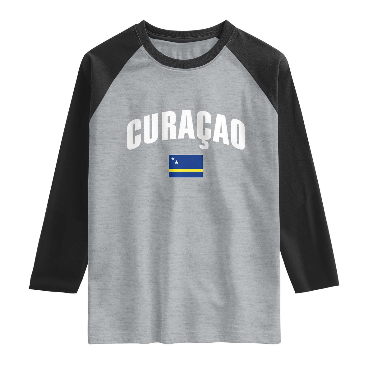 Curaçao National Flag Classic Heritage Raglan Shirt Caribbean Pride Souvenir