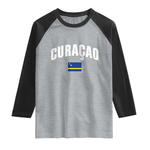 Curaçao National Flag Classic Heritage Raglan Shirt Caribbean Pride Souvenir
