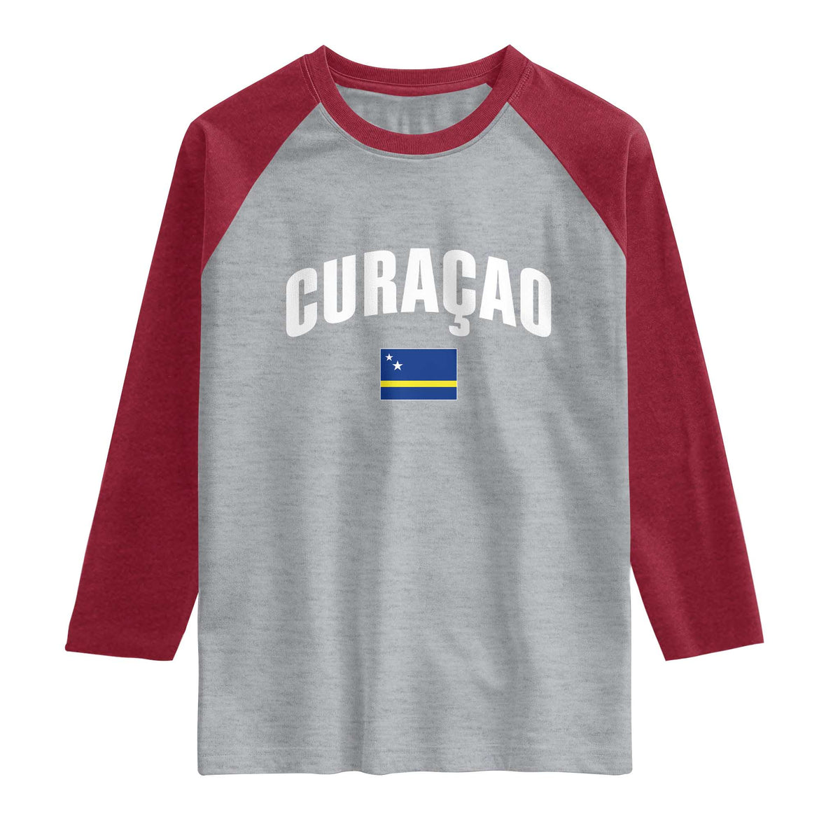 Curaçao National Flag Classic Heritage Raglan Shirt Caribbean Pride Souvenir