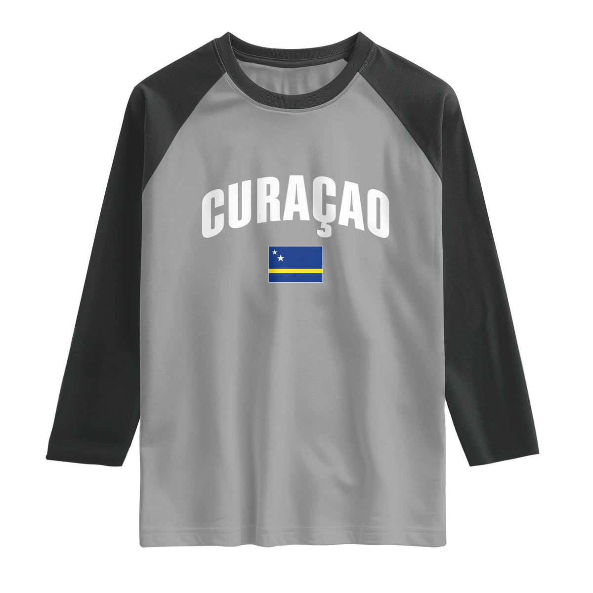 Curaçao National Flag Classic Heritage Raglan Shirt Caribbean Pride Souvenir