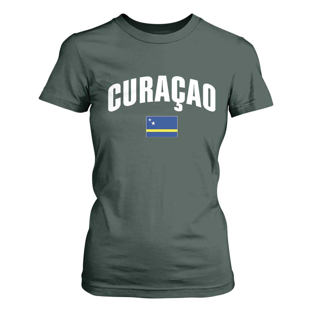 Curaçao National Flag Classic Heritage T Shirt For Women Caribbean Pride Souvenir