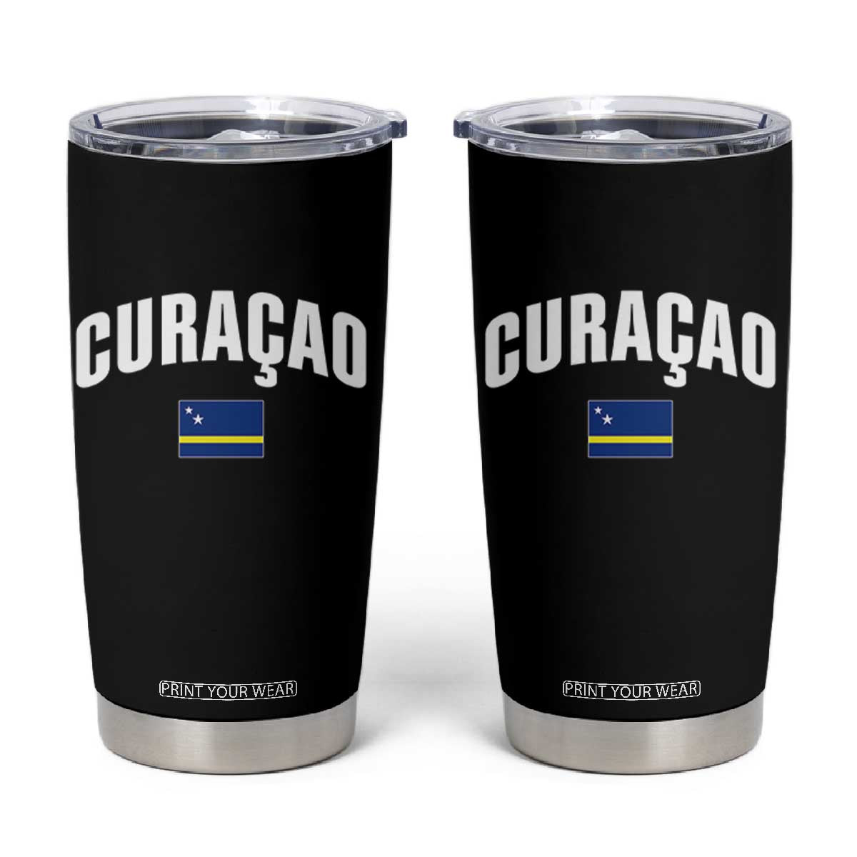 Curaçao National Flag Classic Heritage Tumbler Cup Caribbean Pride Souvenir