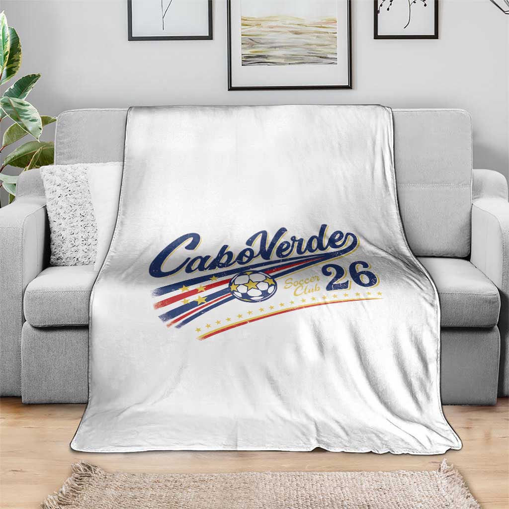 Cabo Verde Soccer Club 26 National Pride Throw Blanket Cape Verde Football Fans Retro Sporty Est. 2026 TS02 Print Your Wear