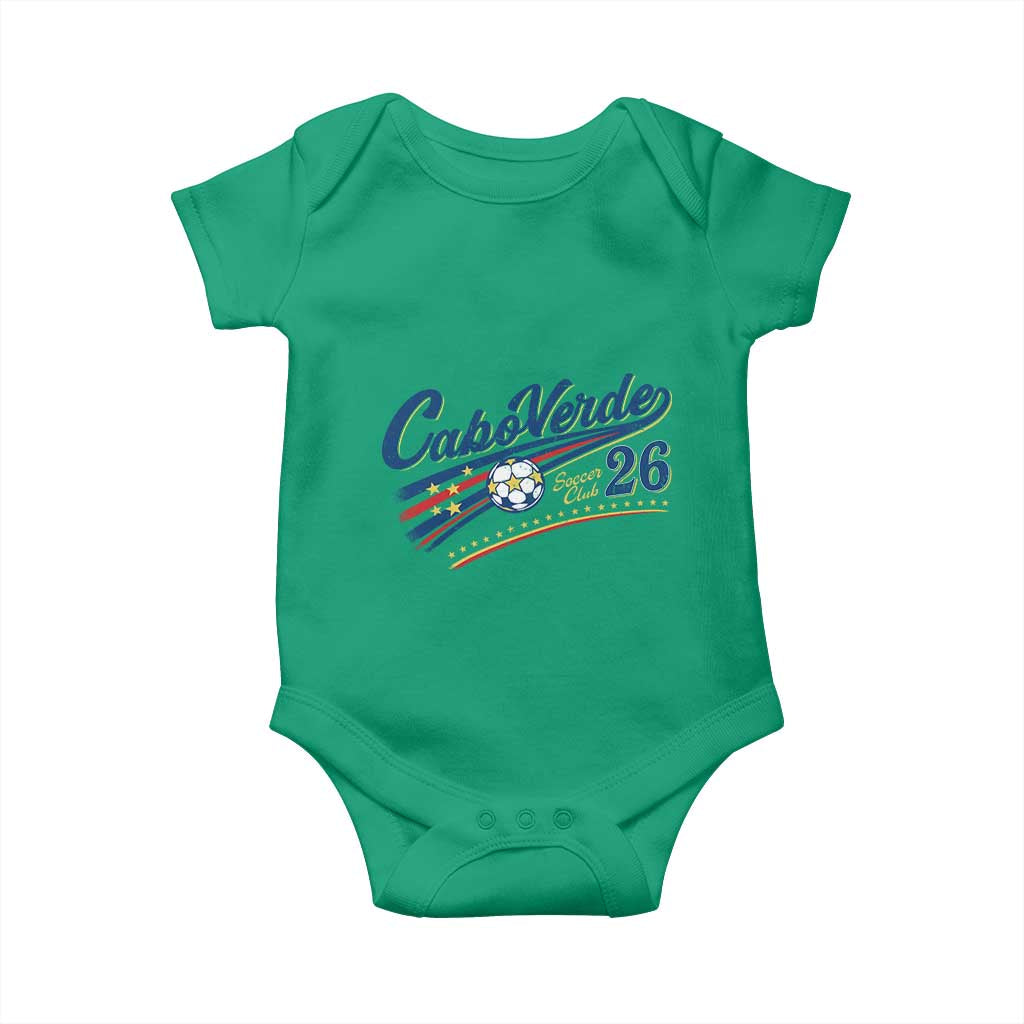 Cabo Verde Soccer Club 26 National Pride Baby Onesie Cape Verde Football Fans Retro Sporty Est. 2026