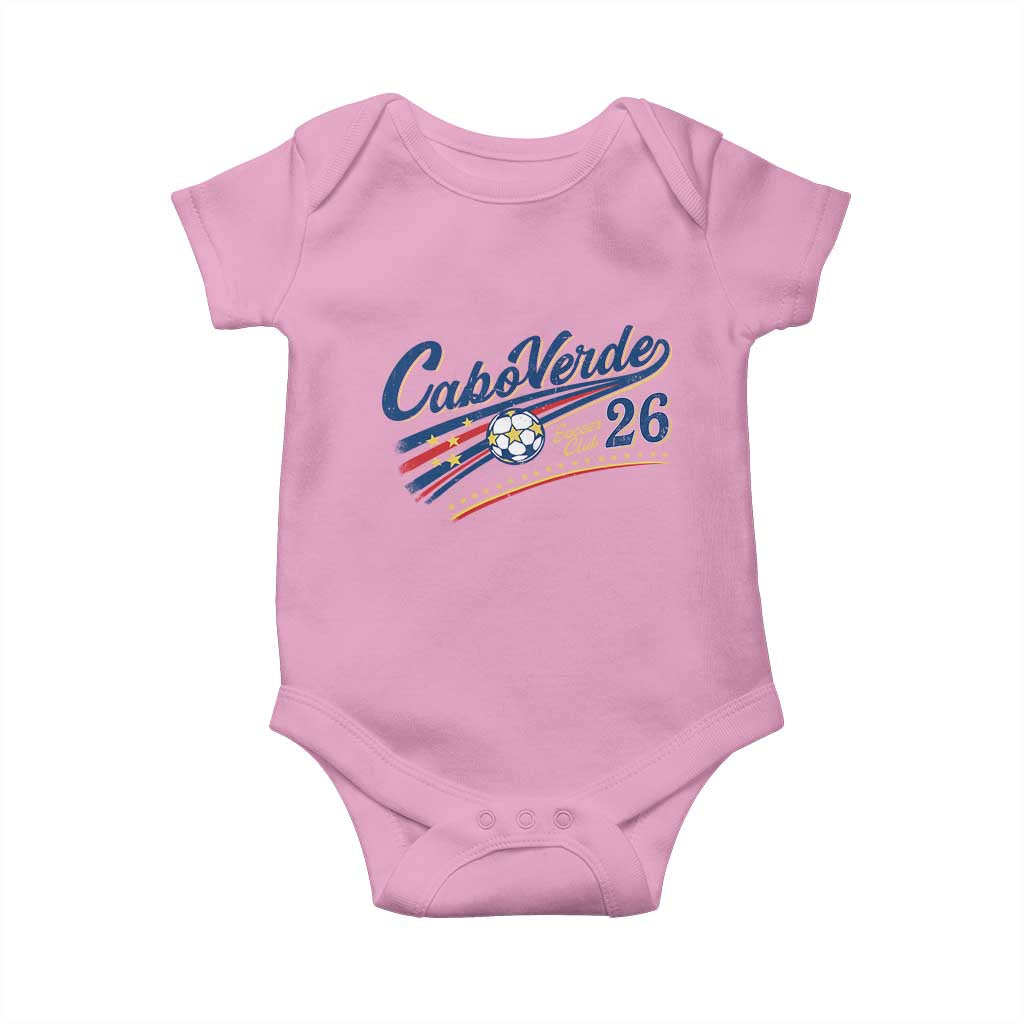 Cabo Verde Soccer Club 26 National Pride Baby Onesie Cape Verde Football Fans Retro Sporty Est. 2026 TS02 Light Pink Print Your Wear