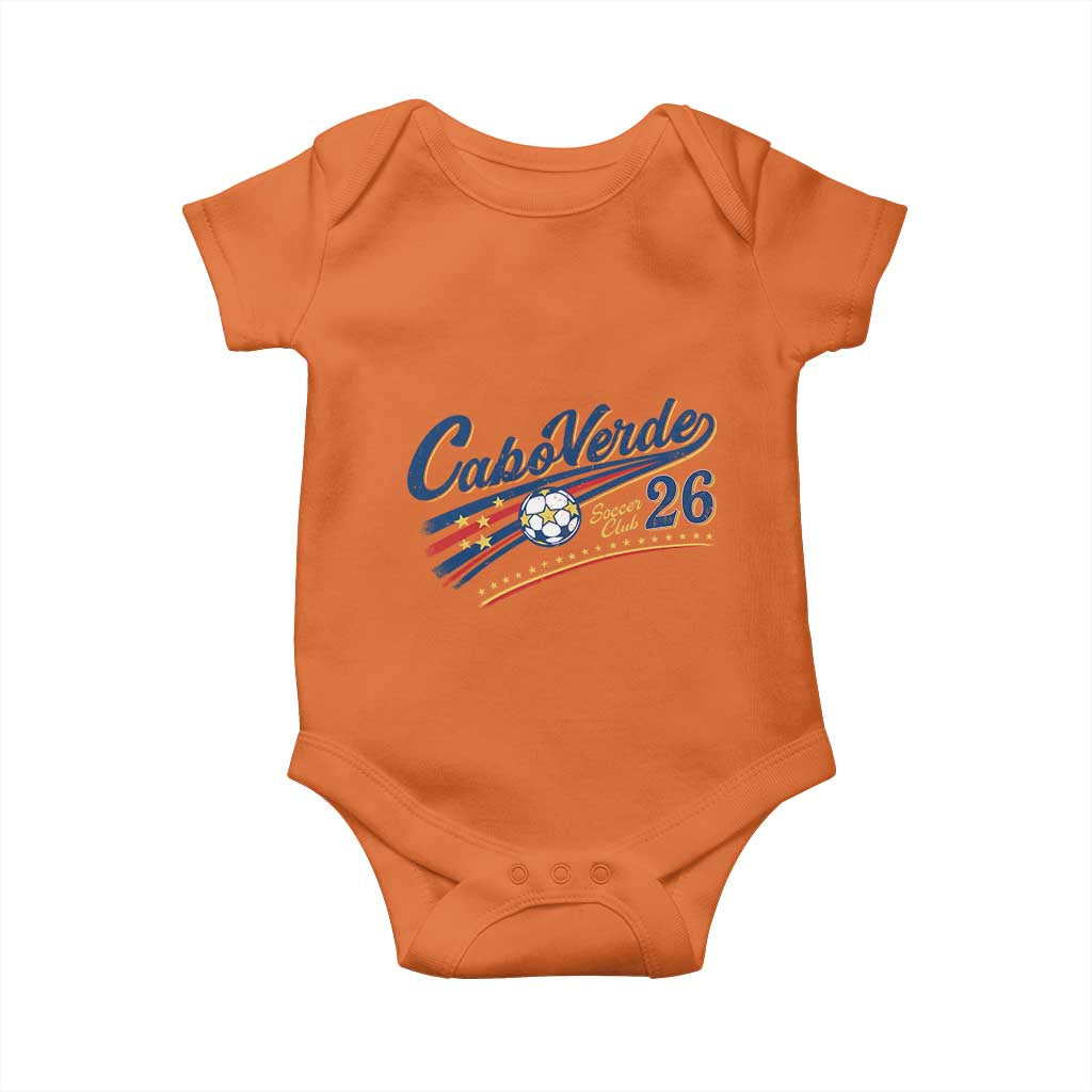 Cabo Verde Soccer Club 26 National Pride Baby Onesie Cape Verde Football Fans Retro Sporty Est. 2026