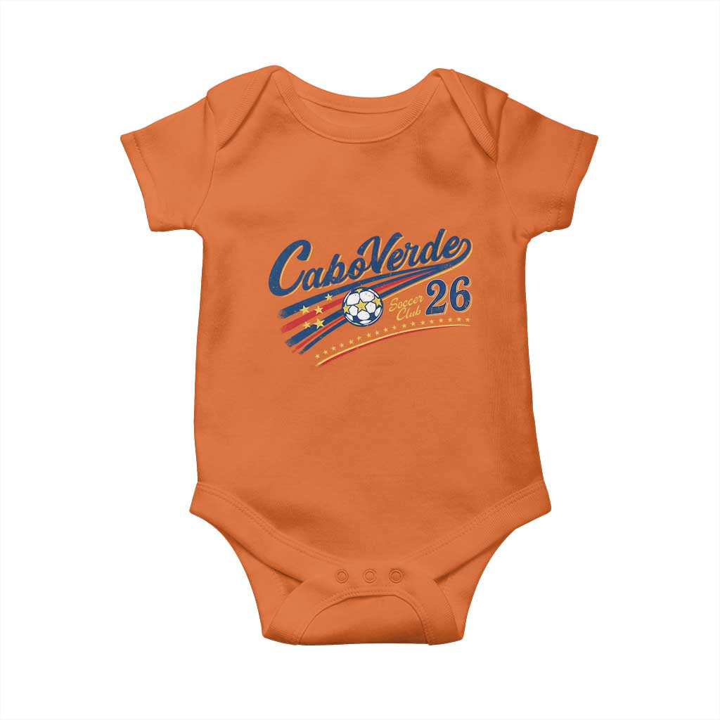 Cabo Verde Soccer Club 26 National Pride Baby Onesie Cape Verde Football Fans Retro Sporty Est. 2026 TS02 Orange Print Your Wear