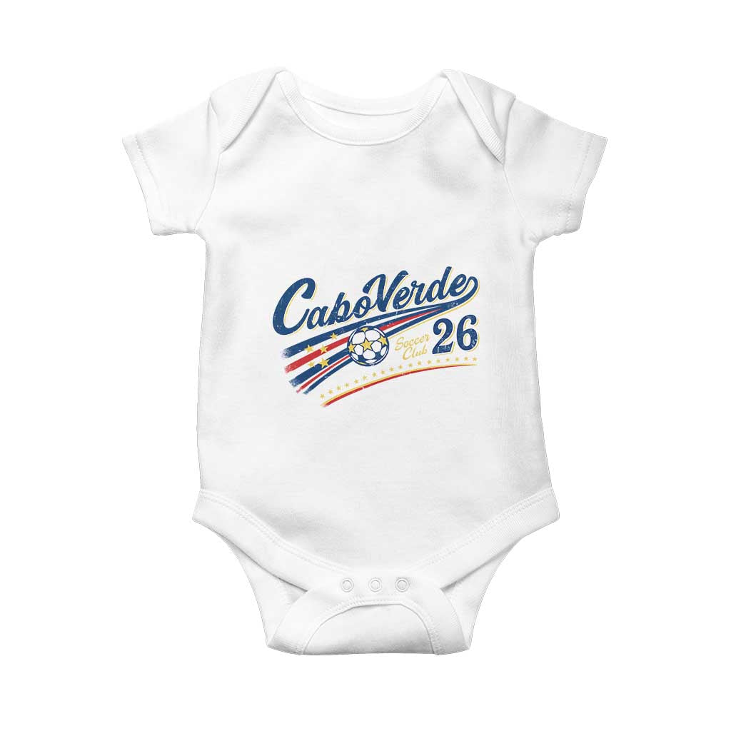 Cabo Verde Soccer Club 26 National Pride Baby Onesie Cape Verde Football Fans Retro Sporty Est. 2026