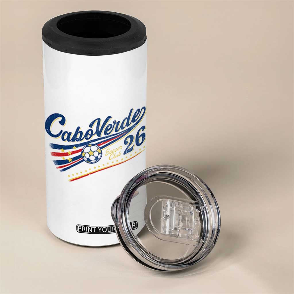 Cabo Verde Soccer Club 26 National Pride 4 in 1 Can Cooler Tumbler Cape Verde Football Fans Retro Sporty Est. 2026 TS02 Print Your Wear